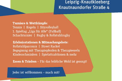 Flyer zum Sportfest mit verschiedenenProgrammpunkten