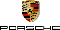 Das Porsche Logo und darunter steht in Buchstaben Porsche